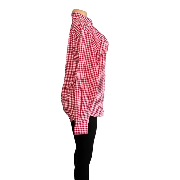 3/$30 🍂 Façonnable Gingham Print Dark Pink Long Sleeve Button Down Shirt - Picture 7 of 11